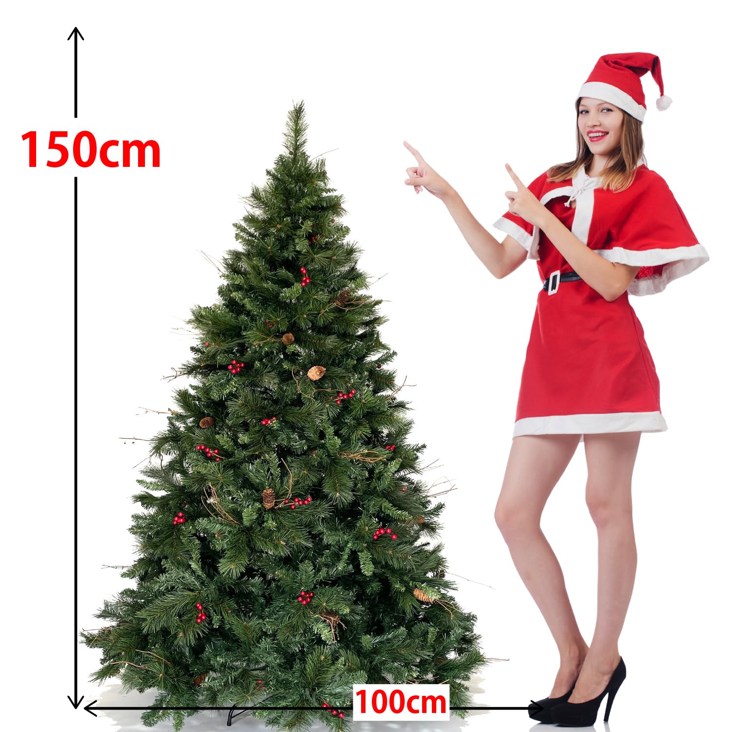 クリスマスツリー　150cm　赤い実付き　Branch Trees Amazon | Branch Trees® 最高級リッチ クリスマスツリー 150cm 赤い実